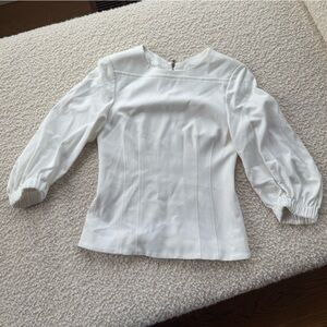 Tibi White Zip-Back Top